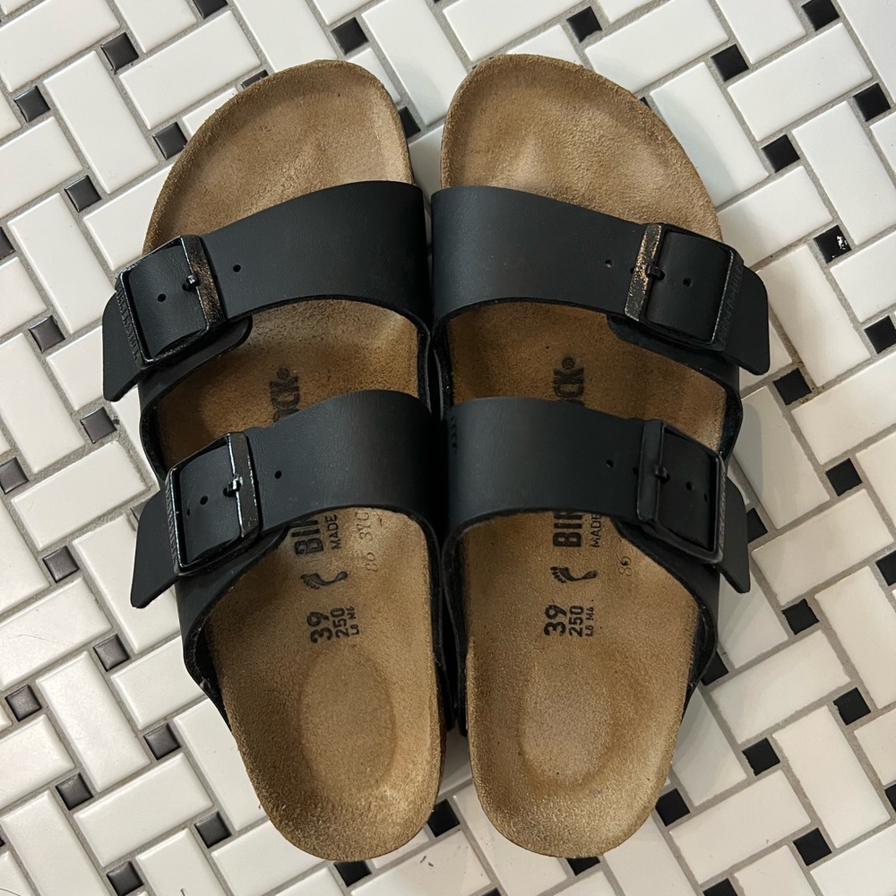 Birkenstock Black Leather Sandals